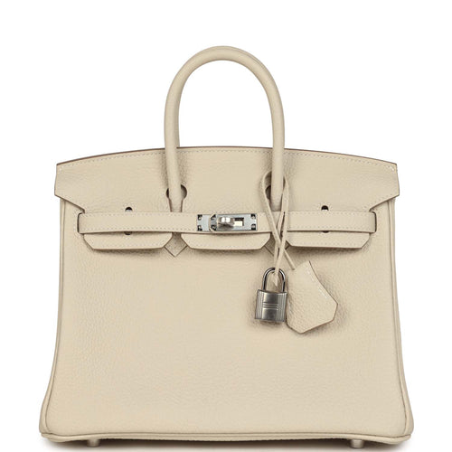 Hermes Birkin 25 Craie Togo Palladium Hardware