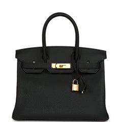 Hermes Birkin 30 Black Togo Gold Hardware