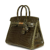Hermes Birkin 25 Vert Veronese Shiny Niloticus Crocodile Gold Hardware - Thumbnail View 5