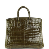 Hermes Birkin 25 Vert Veronese Shiny Niloticus Crocodile Gold Hardware - Thumbnail View 4