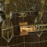 Hermes Birkin 25 Vert Veronese Shiny Niloticus Crocodile Gold Hardware - Thumbnail View 7