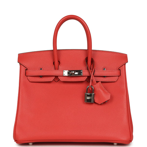 Pre-owned Hermes Birkin 25 Rose Jaipur Epsom Palladium Hardware