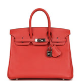 Pre-owned Hermes Birkin 25 Rose Jaipur Epsom Palladium Hardware - Thumbnail View 1