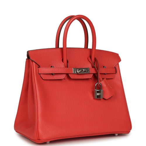 Pre-owned Hermes Birkin 25 Rose Jaipur Epsom Palladium Hardware