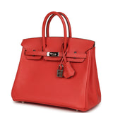 Pre-owned Hermes Birkin 25 Rose Jaipur Epsom Palladium Hardware - Thumbnail View 5