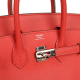 Pre-owned Hermes Birkin 25 Rose Jaipur Epsom Palladium Hardware - Thumbnail View 7