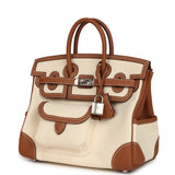 Hermes Birkin 25 Cargo Ecru Toile Goeland and Gold Swift Palladium Hardware - Thumbnail View 5