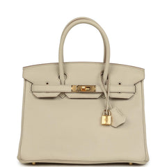 Hermes Birkin 30 Beton Clemence Gold Hardware