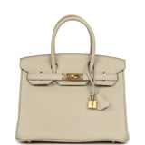 Hermes Birkin 30 Beton Clemence Gold Hardware - Thumbnail View 1
