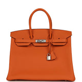 Hermes Birkin 35 Orange Togo Palladium Hardware - Thumbnail View 1