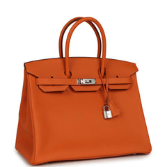 Hermes Birkin 35 Orange Togo Palladium Hardware