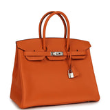 Hermes Birkin 35 Orange Togo Palladium Hardware - Thumbnail View 2