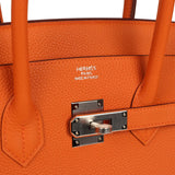 Hermes Birkin 35 Orange Togo Palladium Hardware - Thumbnail View 7