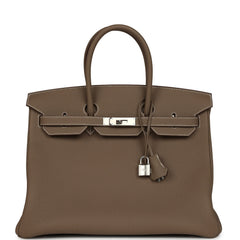 Hermes Birkin 35 Etoupe Togo Palladium Hardware