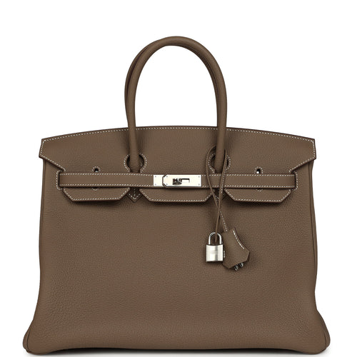 Hermes Birkin 35 Etoupe Togo Palladium Hardware