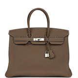 Hermes Birkin 35 Etoupe Togo Palladium Hardware - Thumbnail View 1