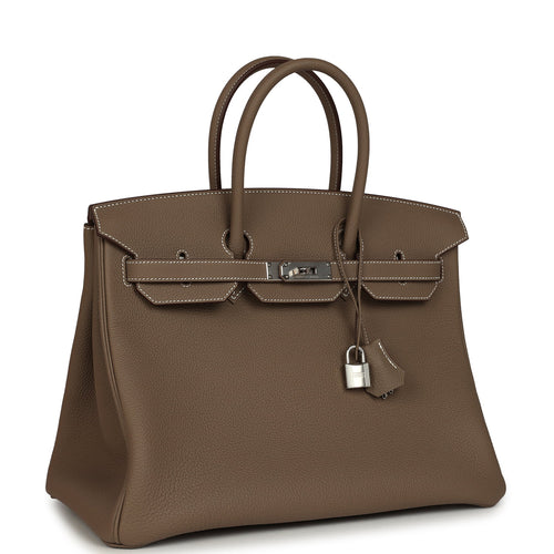 Hermes Birkin 35 Etoupe Togo Palladium Hardware
