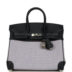 Hermes Birkin Quadrille 25 Caban Swift and Toile Palladium Hardware