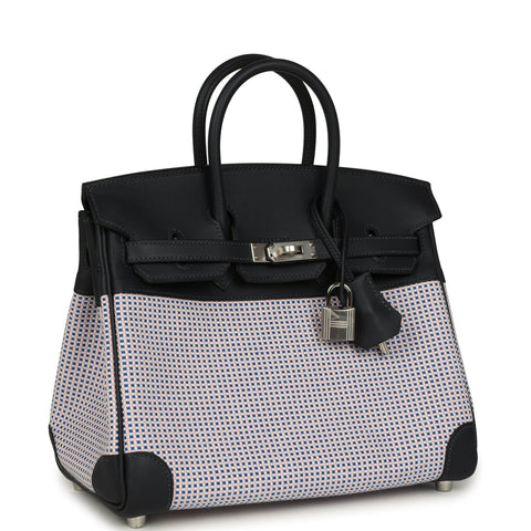 Hermes Birkin Quadrille 25 Caban Swift and Toile Palladium Hardware