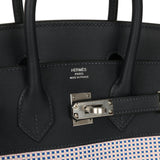 Hermes Birkin Quadrille 25 Caban Swift and Toile Palladium Hardware - Thumbnail View 7