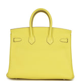 Pre-owned Hermes Birkin 25 Lime Verso Novillo Palladium Hardware - Thumbnail View 4