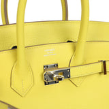 Pre-owned Hermes Birkin 25 Lime Verso Novillo Palladium Hardware - Thumbnail View 7