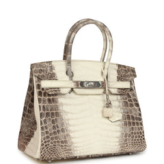 Hermes Birkin 30 Himalaya Niloticus Crocodile Palladium Hardware