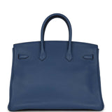Pre-owned Hermes Birkin 35 Bleu Agate Clemence Gold Hardware - Thumbnail View 4