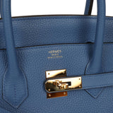 Pre-owned Hermes Birkin 35 Bleu Agate Clemence Gold Hardware - Thumbnail View 7
