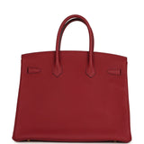 Pre-owned Hermes Birkin 35 Rouge Grenat Togo Gold Hardware - Thumbnail View 4