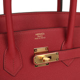 Pre-owned Hermes Birkin 35 Rouge Grenat Togo Gold Hardware - Thumbnail View 7