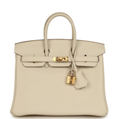 Hermes Birkin 25 Craie Togo Gold Hardware