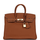 Pre-owned Hermes Birkin 25 Gold Togo Gold Hardware - Thumbnail View 1