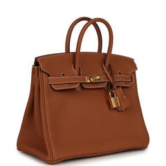 Pre-owned Hermes Birkin 25 Gold Togo Gold Hardware