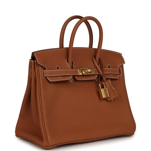 Pre-owned Hermes Birkin 25 Gold Togo Gold Hardware