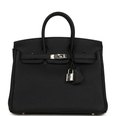 Hermes Birkin 25 Black Togo Palladium Hardware
