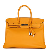 Pre-owned Hermes Birkin 35 Jaune D'or Epsom Palladium Hardware - Thumbnail View 1