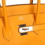 Pre-owned Hermes Birkin 35 Jaune D'or Epsom Palladium Hardware - Thumbnail View 7