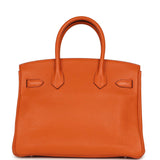 Pre-owned Hermes Birkin 30 Orange Clemence Palladium Hardware - Thumbnail View 4