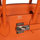 Pre-owned Hermes Birkin 30 Orange Clemence Palladium Hardware - Thumbnail View 7