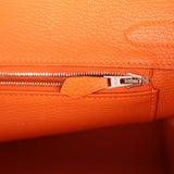 Pre-owned Hermes Birkin 30 Orange Clemence Palladium Hardware - Thumbnail View 9