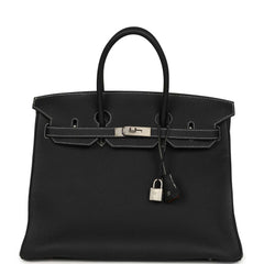 Hermes Special Order (HSS) Birkin 35 Black Verso Togo Brushed Palladium Hardware