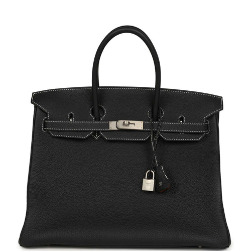 Hermes Special Order (HSS) Birkin 35 Black Verso Togo Brushed Palladium Hardware