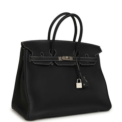 Hermes Special Order (HSS) Birkin 35 Black Verso Togo Brushed Palladium Hardware