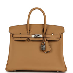 Hermes Birkin 25 Biscuit Swift Palladium Hardware
