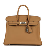 Hermes Birkin 25 Biscuit Swift Palladium Hardware - Thumbnail View 1