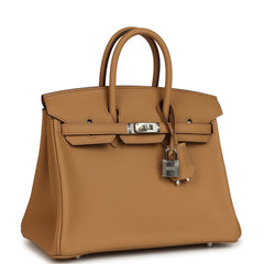 Hermes Birkin 25 Biscuit Swift Palladium Hardware
