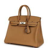 Hermes Birkin 25 Biscuit Swift Palladium Hardware - Thumbnail View 5