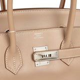 Pre-owned Hermes Birkin 35 Argile Tadelakt Guilloche Palladium Hardware - Thumbnail View 7