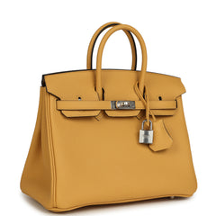 Hermes Birkin 25 Paille Togo Palladium Hardware